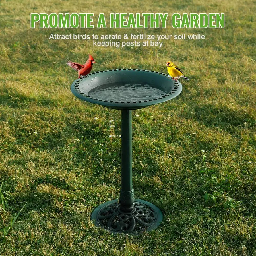 Expressions Outdoor Garden Bird Bath Green Weather Resistant