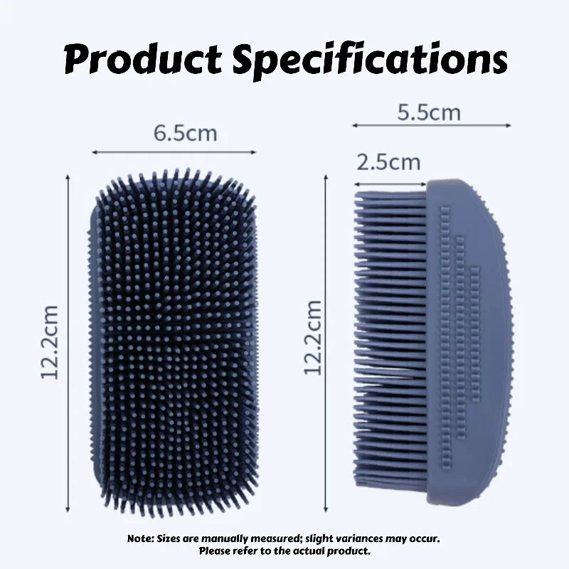 Silicone Bath Massage Brush fur Removal for Cats/Dogs - Collects 90% Wet Hair