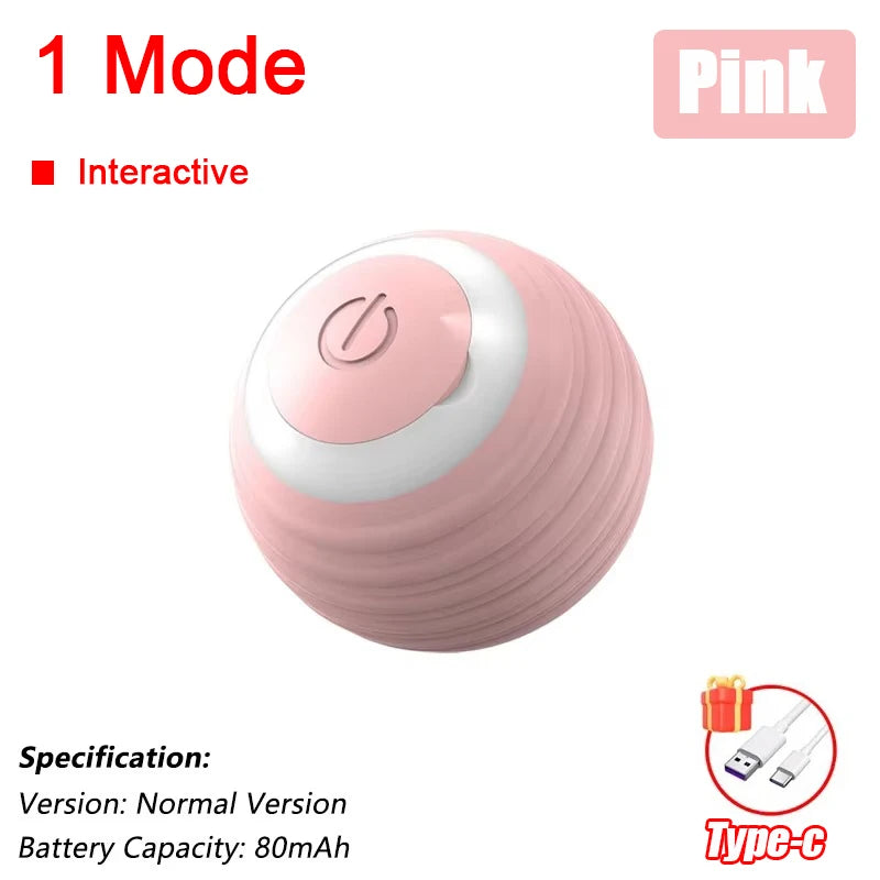 New Cat Interactive Ball Toy Automatic Rolling Ball Faux Tail Rechargeable Smart Pet Electric Toy