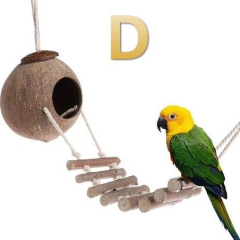 1Pc Natural Coconut Shell Bird Nest Parrot Budgie Parakeet Cockatiel Conure