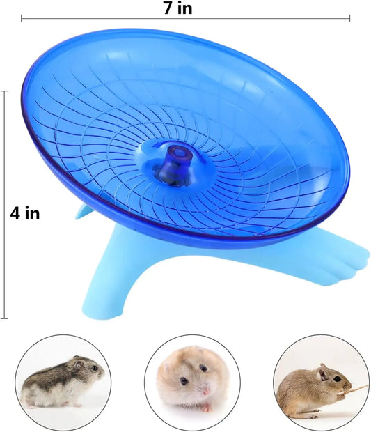 Blue Silent Hamster Exercise Wheel – 7 Inch Quiet Spinner Running Disc
