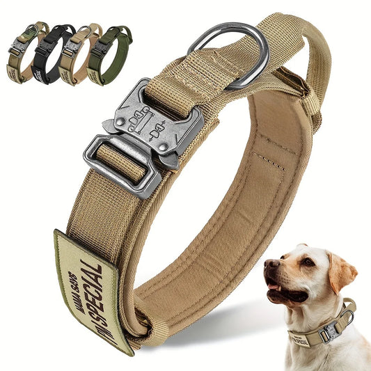 Heavy Duty Tactical Dog Collars with Patch Training Medium and Large Dogs