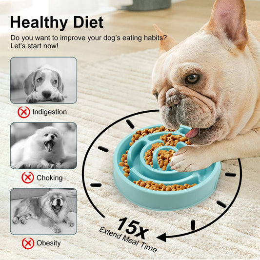 Slow Feeder Bowl Slower Food Feeding for Large Medium Small Dogs Puppy