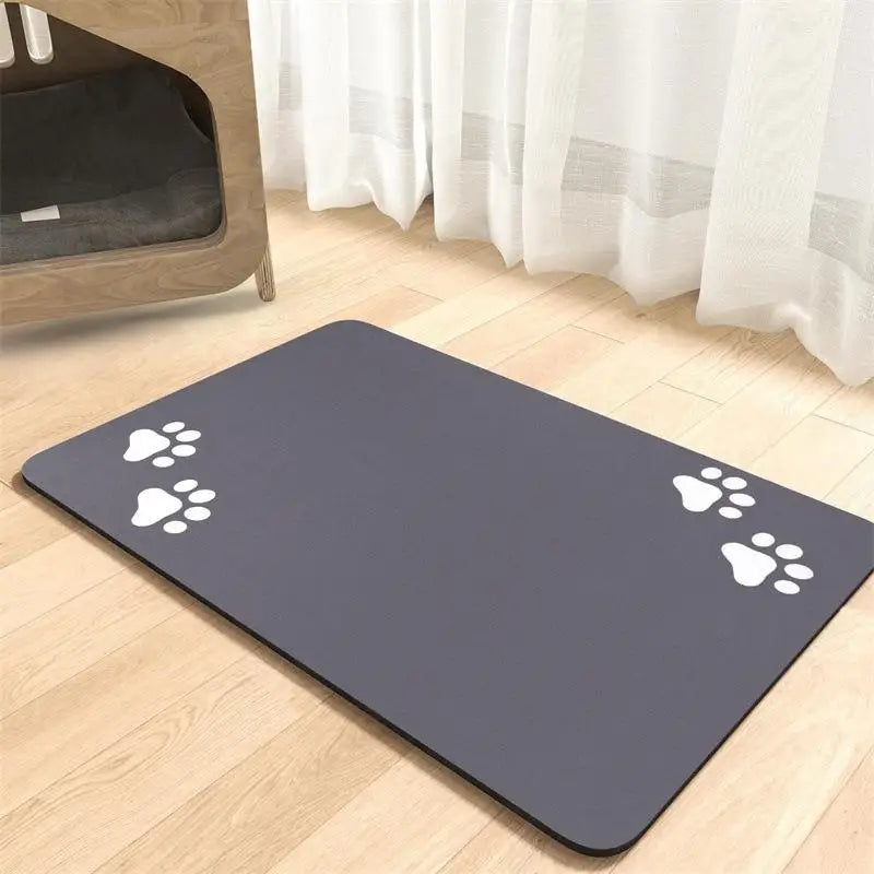 Diatomaceous Mud Absorbent Pet Placemat For Food And Water Bowl With Waterproof Quick-Dry Rubber Backing Non-Slip Home Pet Mat