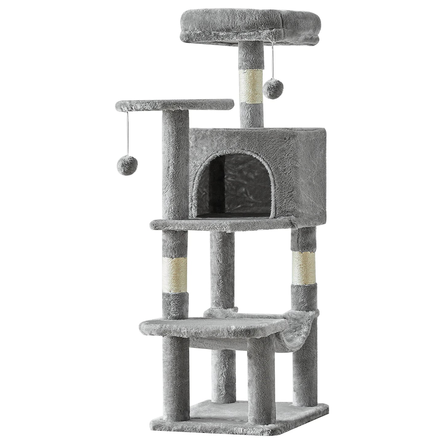 44In Cat Tall Multi-Cat Climbing Tower Scratching Posts Stable