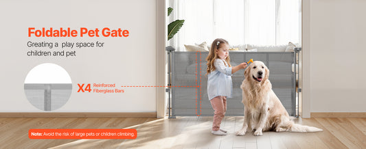 55/71/110in Retractable Baby Gate 34 in tall for Kids Pets