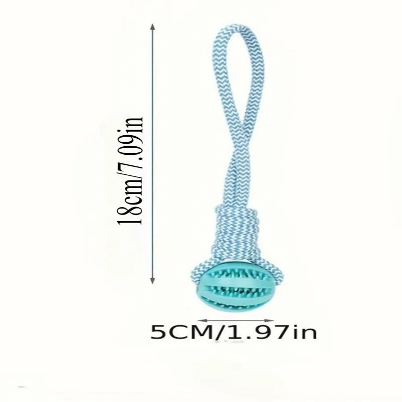 Dog Tug Rope, Treat Dispenser Ball, Chew Toy Durable & Dental Health (Colors Vary)