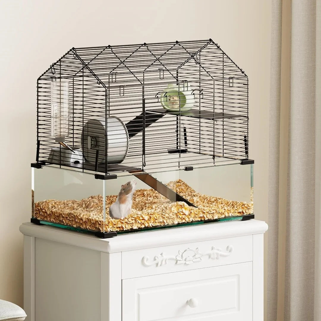 3 tier Metal Enclosure + Glass Cages for Guinea Pigs