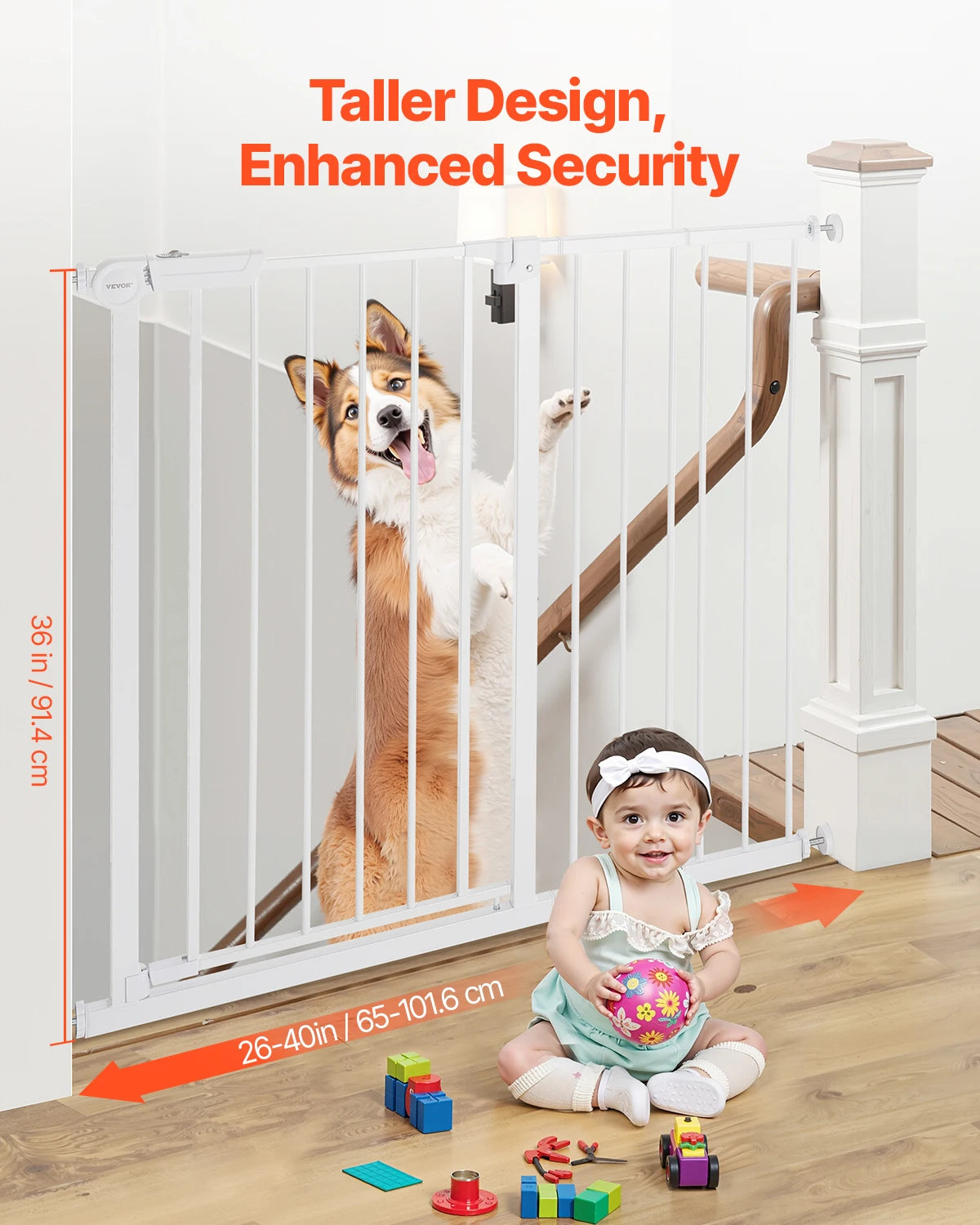 Dog Gate Easy Step Walk Child Pet Security Mount Kit Wall