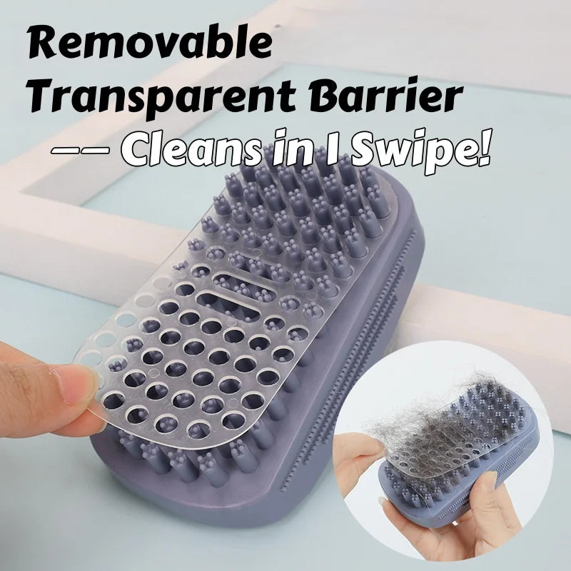 Silicone Bath Massage Brush fur Removal for Cats/Dogs - Collects 90% Wet Hair