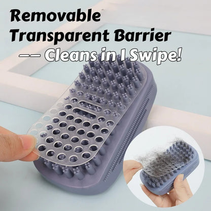 Silicone Bath Massage Brush fur Removal for Cats/Dogs - Collects 90% Wet Hair