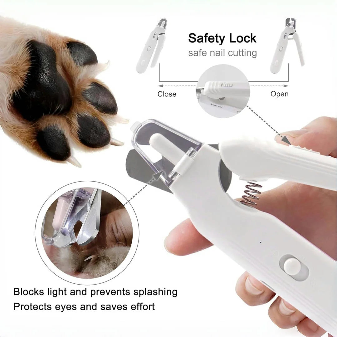 Nail Clippers, Quiet Pet Nail Grinder with 2 LED Lightsl