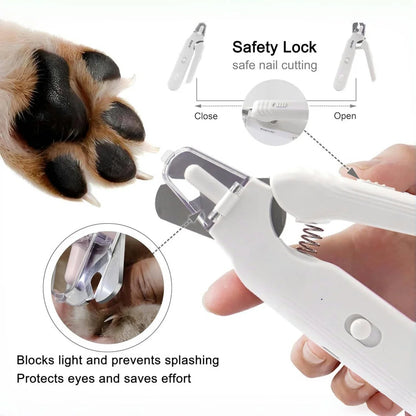 Nail Clippers, Quiet Pet Nail Grinder with 2 LED Lightsl