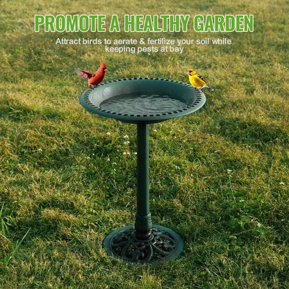 Expressions Outdoor Garden Bird Bath Green Weather Resistant