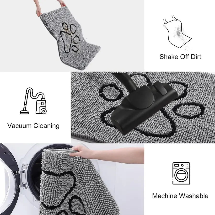 Dog Door Mat Muddy Paws, Absorbent Dirt Trapper Non Slip Quick dryr
