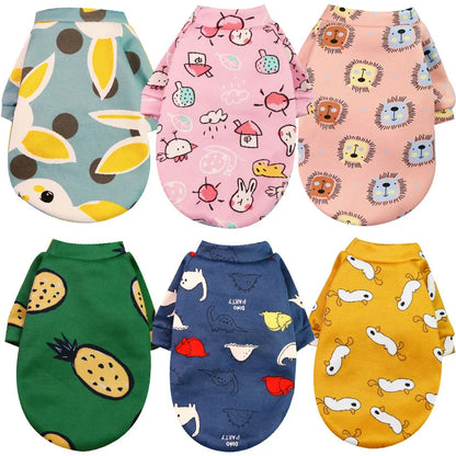 Custom Printed Cartoon Pet Clothes Fleece-Lined Winter Pullover Dog and Cat