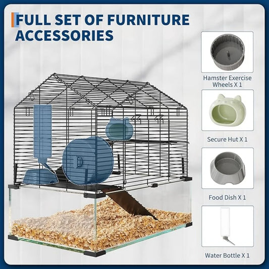 3 tier Metal Enclosure + Glass Cages for Guinea Pigs