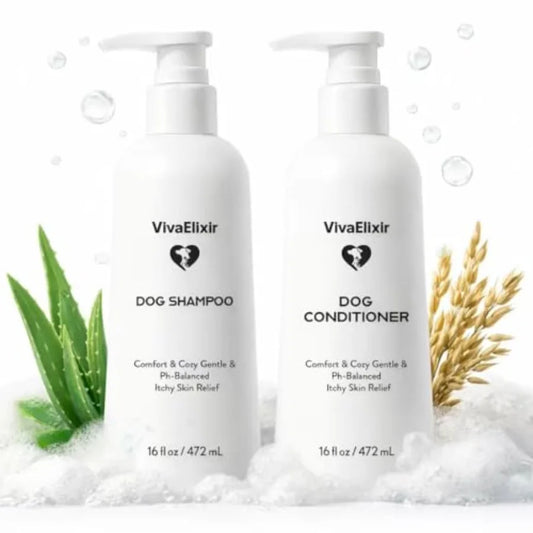 Oatmeal and Aloe Dog Shampoo and Conditioner, Oatmeal and Aloe Formula, Helps Soothe Itchy, Dry Skin,