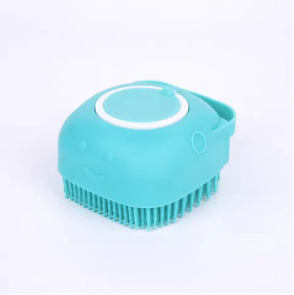 2-In-1 Pet Bath & Massage Brush With Shampoo Storage