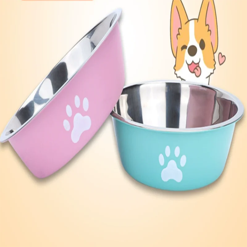 Large capacity stainless steel dog bowl