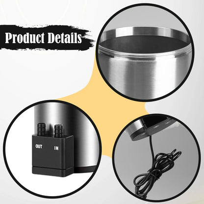 Quiet Aquarium External Canister Filter USB Powered Stainless Steel Mini Water Filter