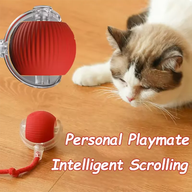 Interactive Self-Play Cat Toys, Automatic Teaser Ball and Rotating