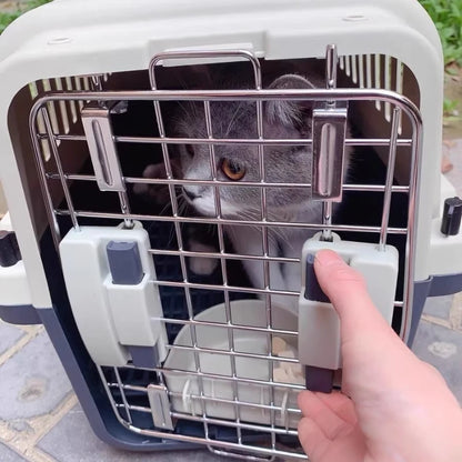 Airline Pet Carrier with Ventilation Windows Handle Small Dogs Cats