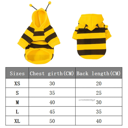 Bee Pet Puppy Coat Apparel Outfit  Small Medium Dogs & Cats