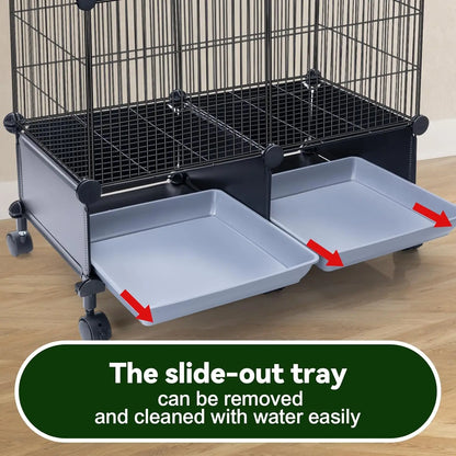 46-Inch Spacious Bird Cage  Slide-Out Tray, Water Bottle & Feeder