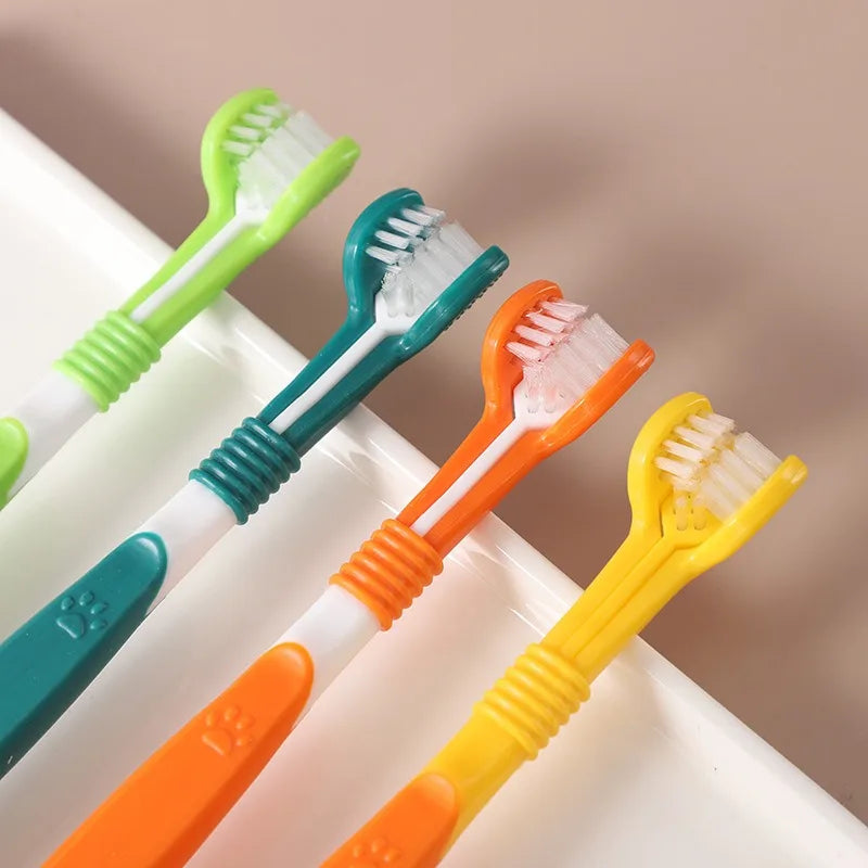 3-Sided Toothbrush Plastic  Removing Bad Breath  Tartar