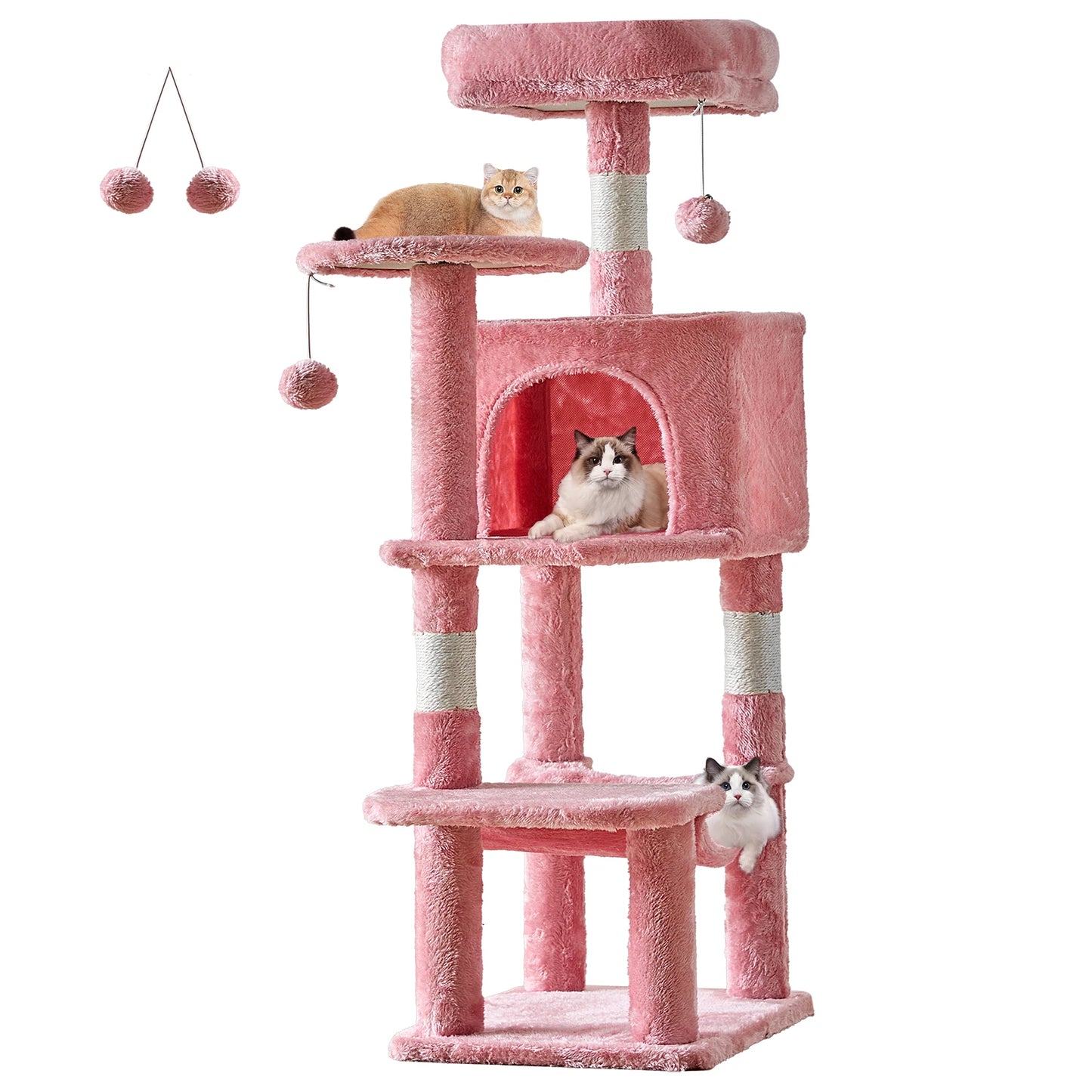 44In Cat Tall Multi-Cat Climbing Tower Scratching Posts Stable
