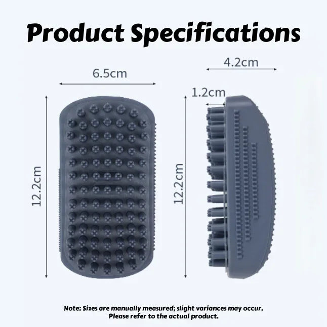 Silicone Bath Massage Brush fur Removal for Cats/Dogs - Collects 90% Wet Hair