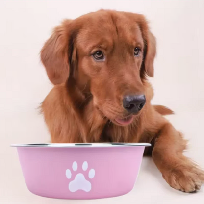 Large capacity stainless steel dog bowl