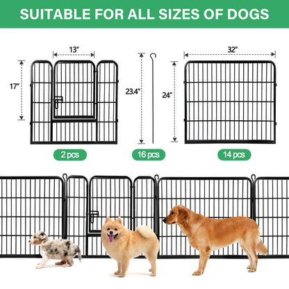 Dog Playpen 16 Panel Foldable Outdoor Yard Camping