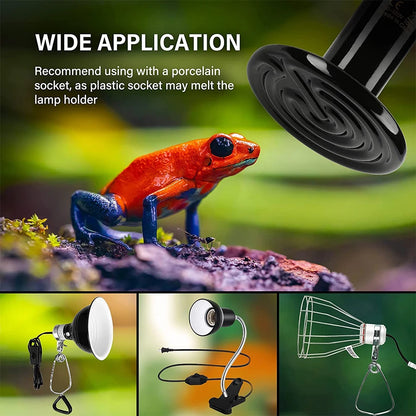 3PCS Reptiles Far Infrared Heating Bulb 220V/110V 25W 50W 75W 100W E27