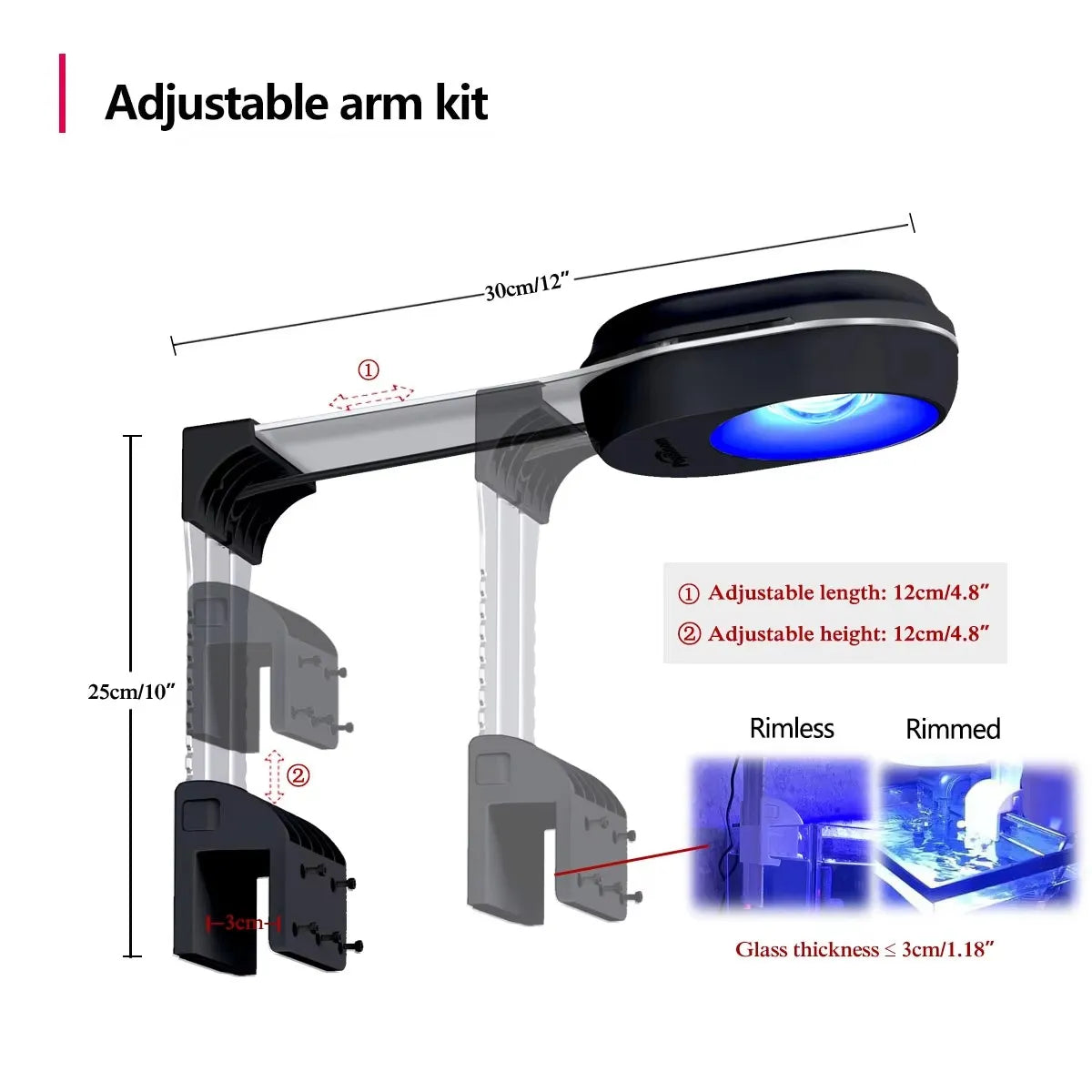 WiFi Nano Aquarium LED Light 60W, Professional Aquarium Light Full Spectrum Reef Coral SPS/LPS Saltwater Tank
