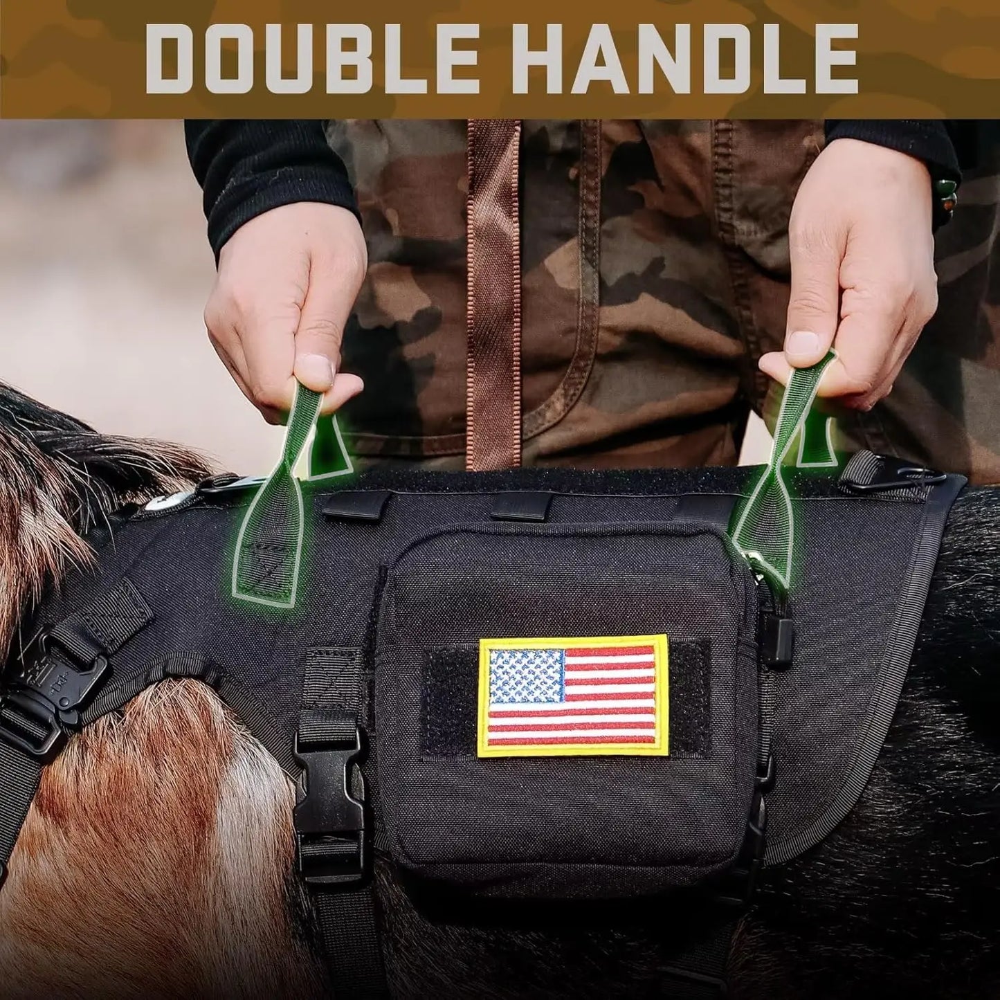 Medium Tactical Dog Harness with Handle,  Vest Adjustable Chest 19.5-41.5 Inches