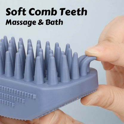 Silicone Bath Massage Brush fur Removal for Cats/Dogs - Collects 90% Wet Hair