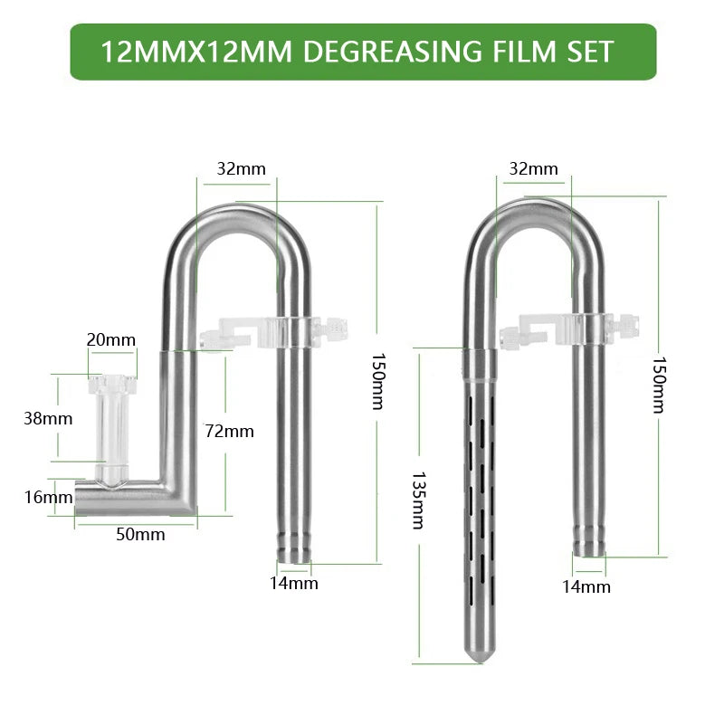 Fish tank inlet and outlet filter stainless steel tube