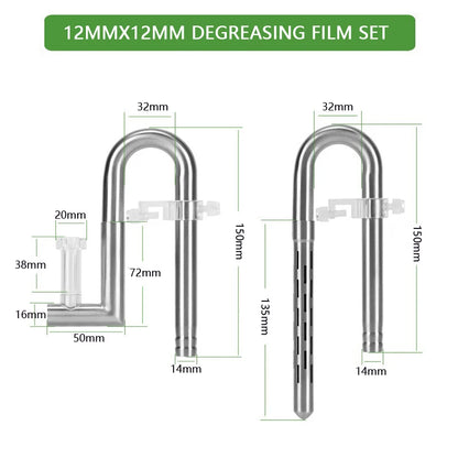 Fish tank inlet and outlet filter stainless steel tube