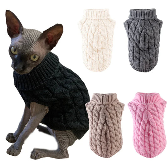 Warm Knitted Sphynx Cat Sweater