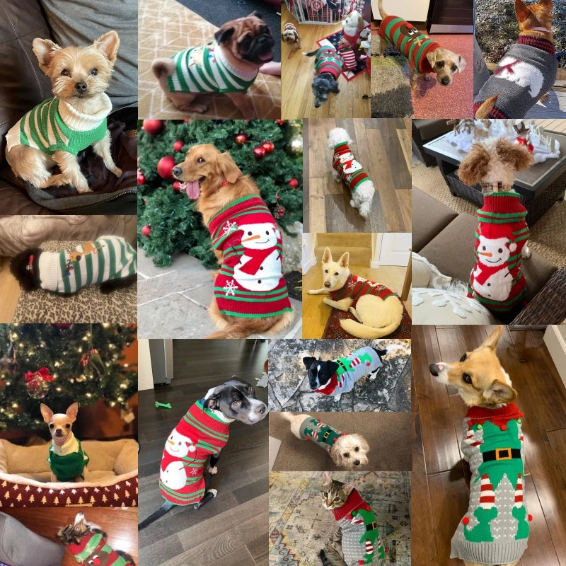 Dog Sweater Christmas Winter Warm Dog  Knitted Sweater