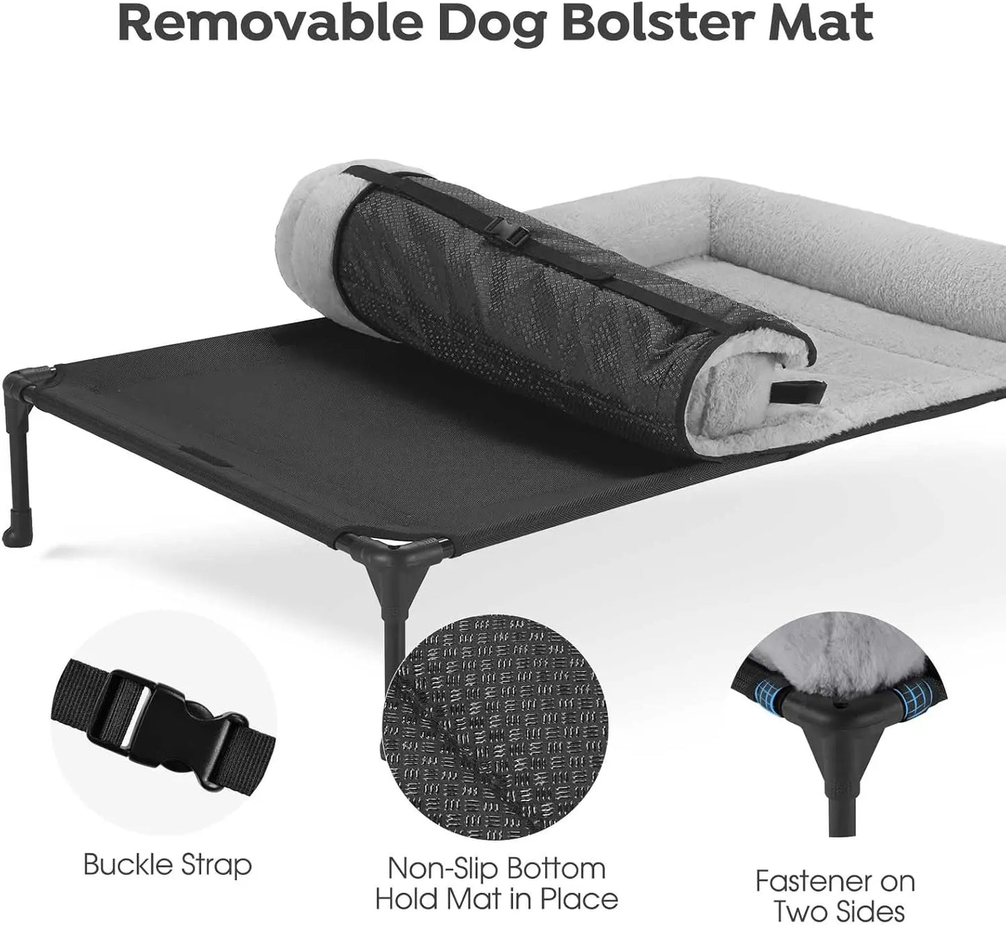 Elevated Orthopedic Dog Bed with Fluffy Bolster,