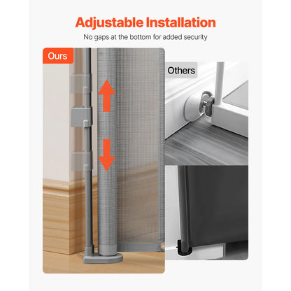 55/71/110in Retractable Baby Gate 34 in tall for Kids Pets