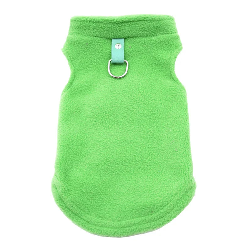 Factory Custom-Made Dog Clothes, European and American Amazon Pet Clothes, Thickened Solid Color with Leash, Fleece Pet Supplies