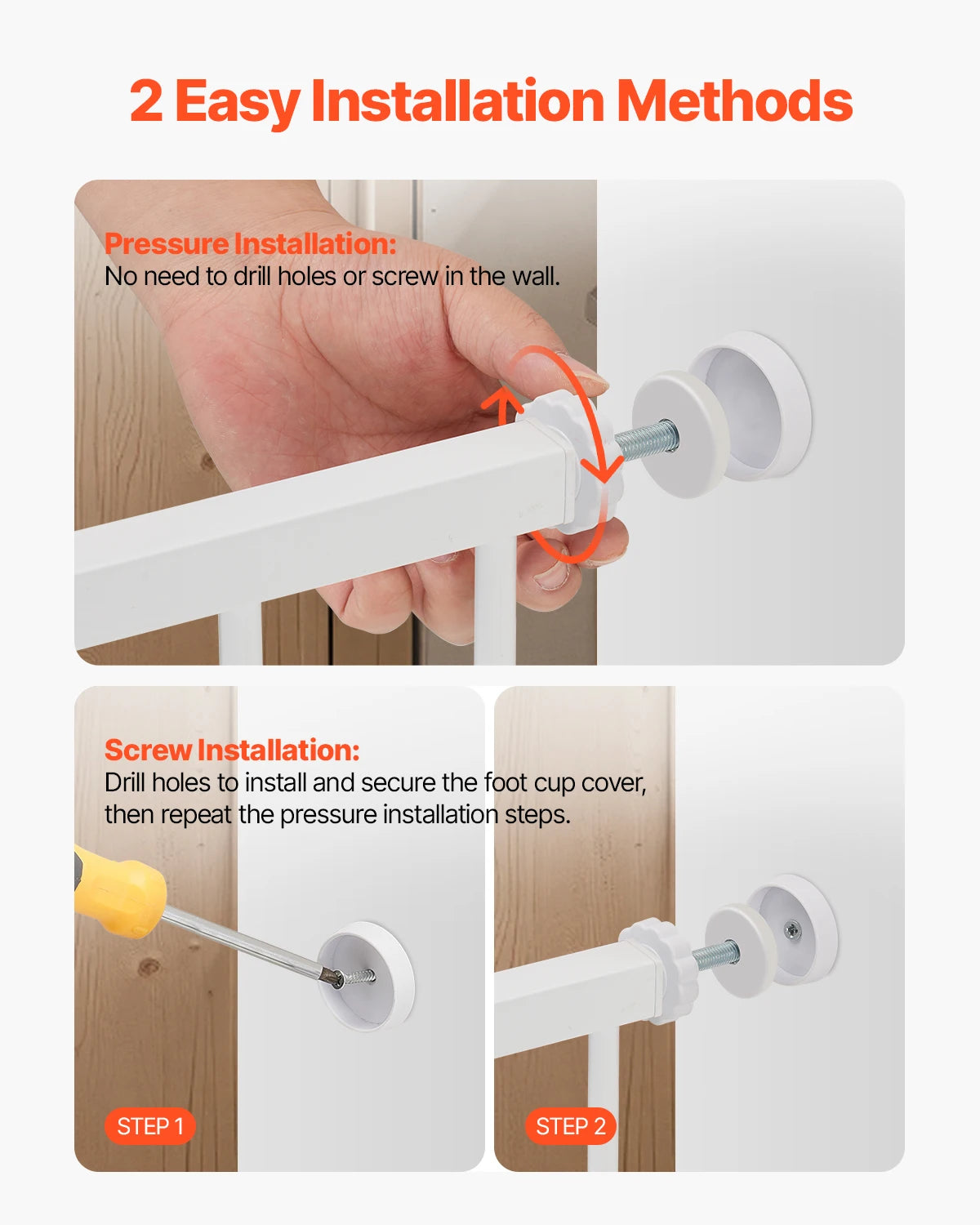 Dog Gate Easy Step Walk Child Pet Security Mount Kit Wall