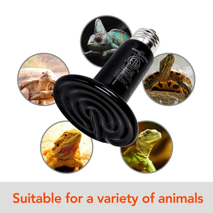 3PCS Reptiles Far Infrared Heating Bulb 220V/110V 25W 50W 75W 100W E27