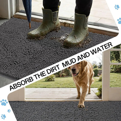 Large Absorbent Door Mat for Muddy Paws, Quick Dry