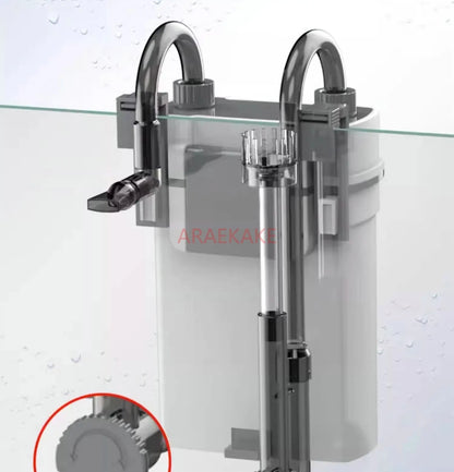 Fish tank filter wall mounted circulation system