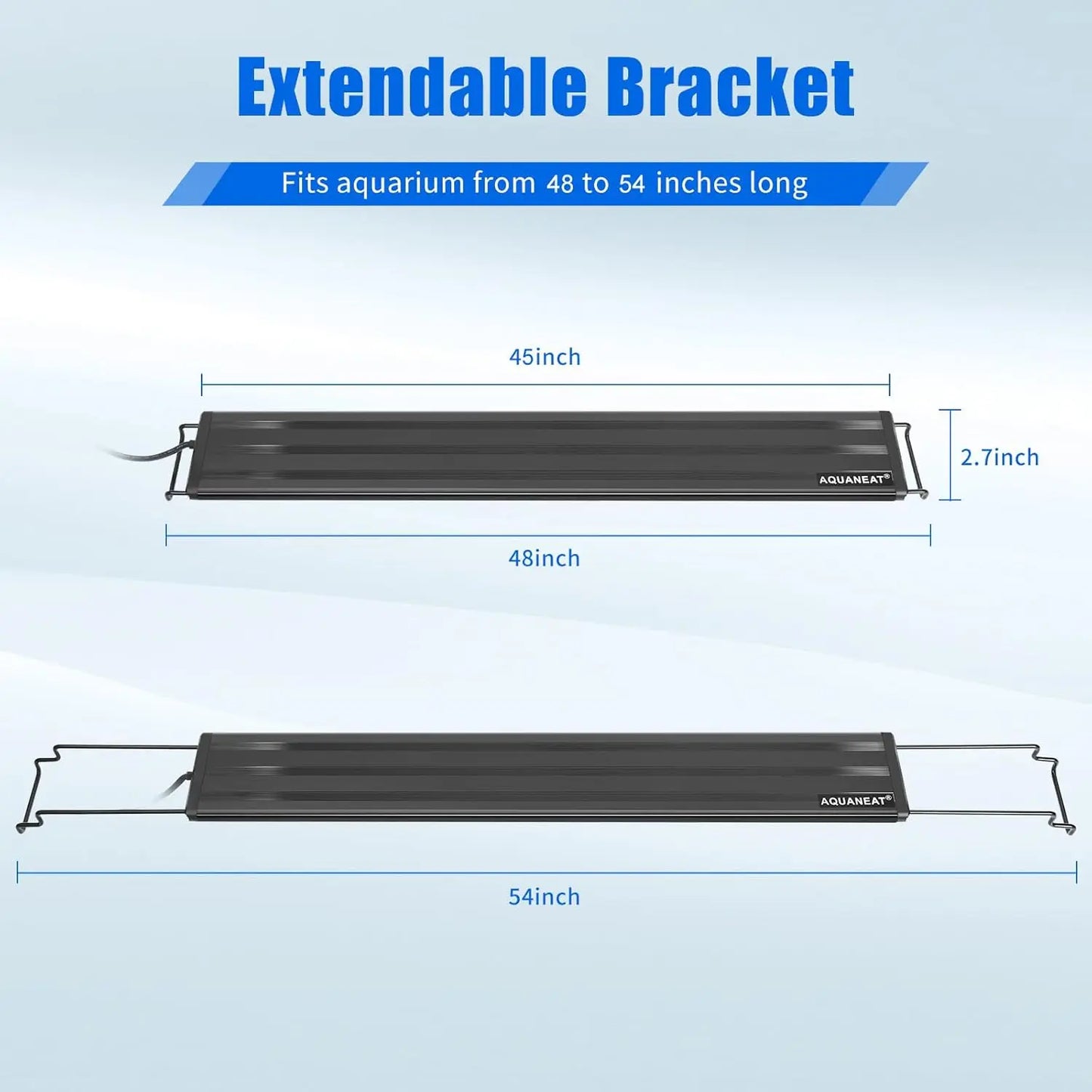 LED Aquarium Light Full Spectrum for 48 to 54 Inch Fish Tank with Adjustable Mounts